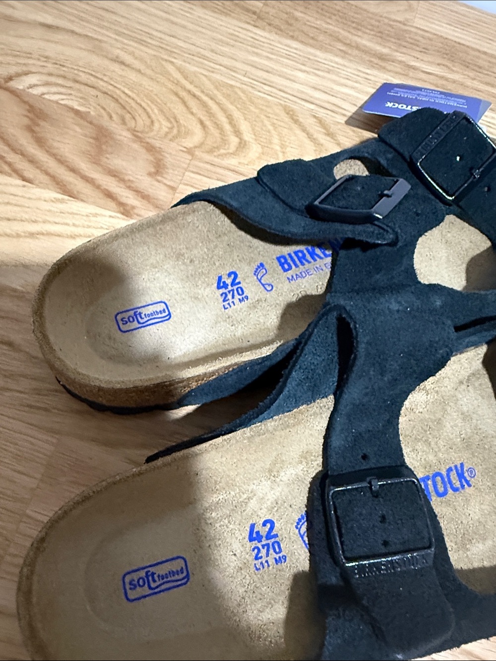 Birkenstock Arizona Black suede brand new size 9 Two-Strap - Picture 5 of 6